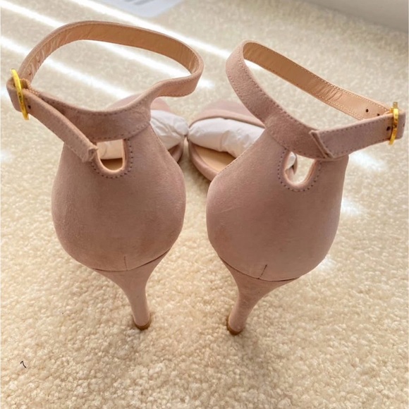 【Brand New】Stuart Weitzman NUNAKEDSTRAIGHT Suede Sandals women Size 5/6 - Picture 9 of 10